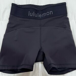 lululemon Logo Waistband Everlux Training Short 4” BLK